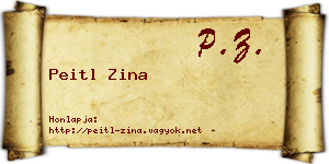Peitl Zina névjegykártya